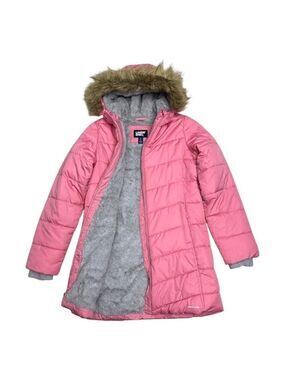 LANDS END Faux Fur Fleece Lined Winter Puffer Parka Jacket Coat Girls Youth XL